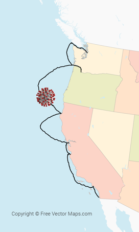 Spike ball on itinerary line, near Oregon coast